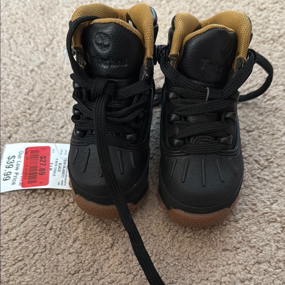 Timberland Black and Tan Boots with Sturdy Design
